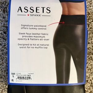 SPANX Black Faux Leather Shaping Leggings - look and feel fabulous.